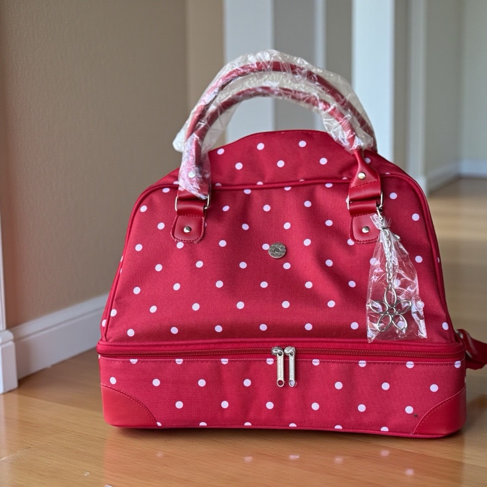 Temp-Tations Red Polka Dot Casserole Dish & Carrier with Handles & Lid